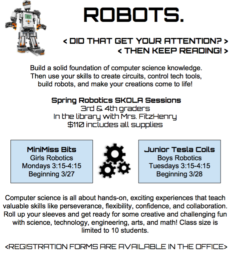 Coming Soon: Spring Robotics SKOLA Sessions